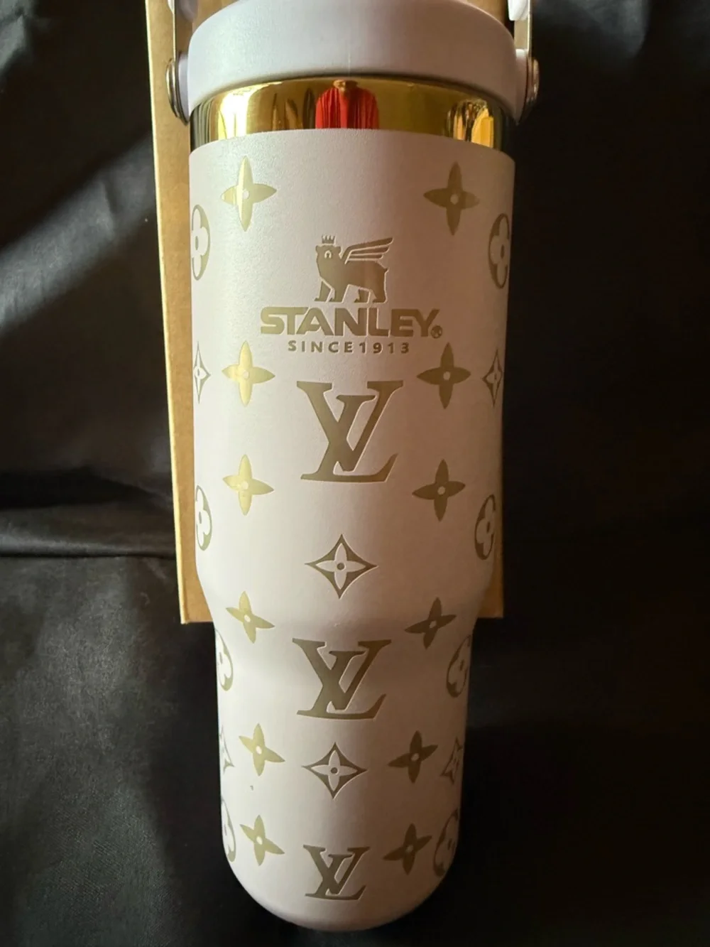 New Stanley 30oz Lavender/ Gold Laser Engraved with Handle and Flip Top - Picture 2 of 7